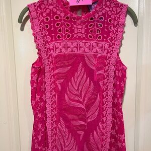 Johnny Was Fuchsia Embroidered Blouse